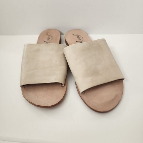 Free People Womens Sandals Size 38 Leather Beige Made In India - Picture 10 of 10